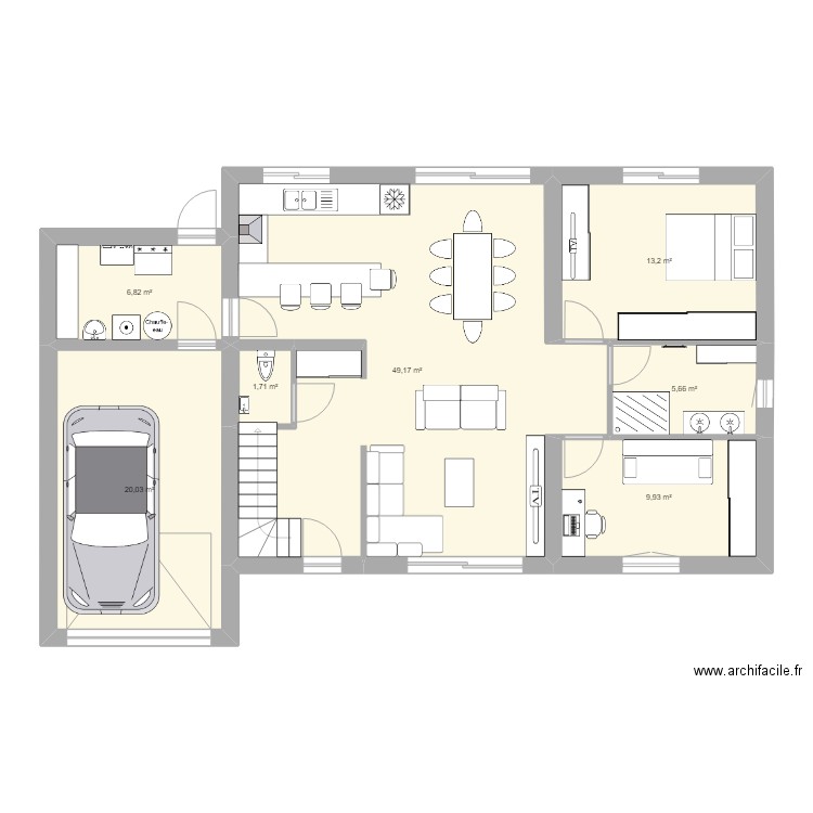 pelican_v01. Plan de 7 pièces et 107 m2