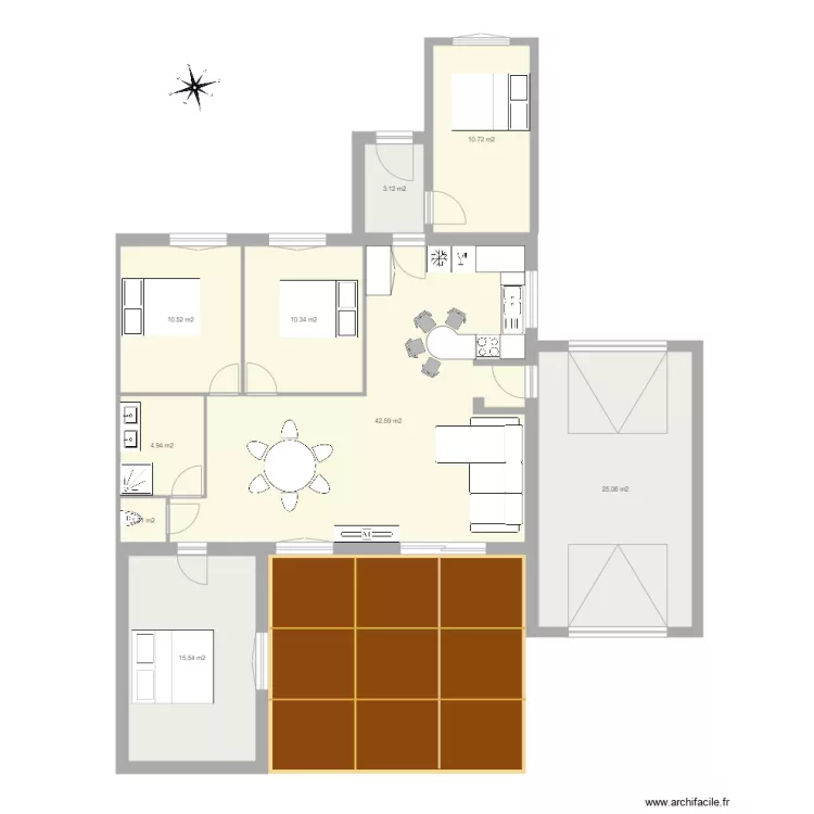 extension meublées. Plan de extension meublées. Plan de