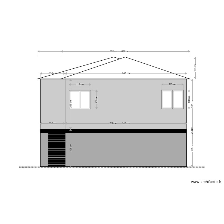 facade Nord Modifiée. Plan de 0 pièce et 0 m2