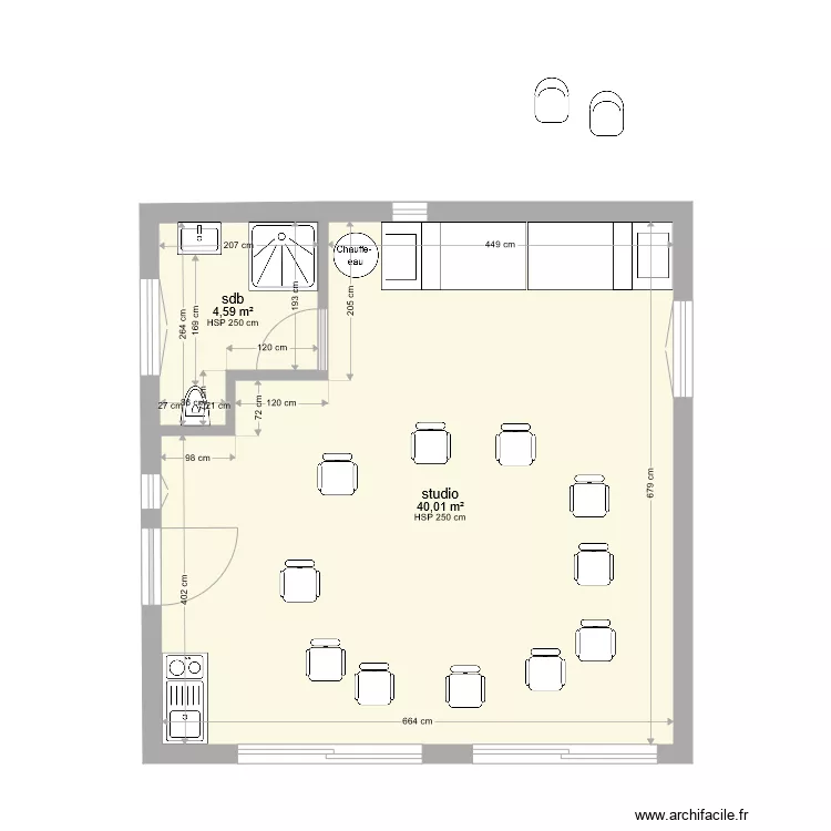 studio vv2. Plan de 