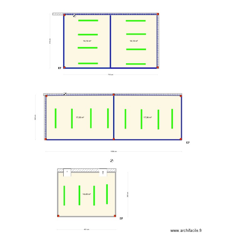 Ramiro Teodosio. Plan de 5 pièces et 77 m2