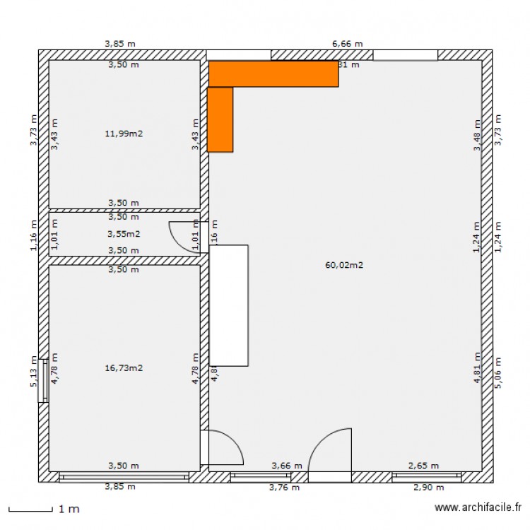 variante 3. Plan de 0 pièce et 0 m2