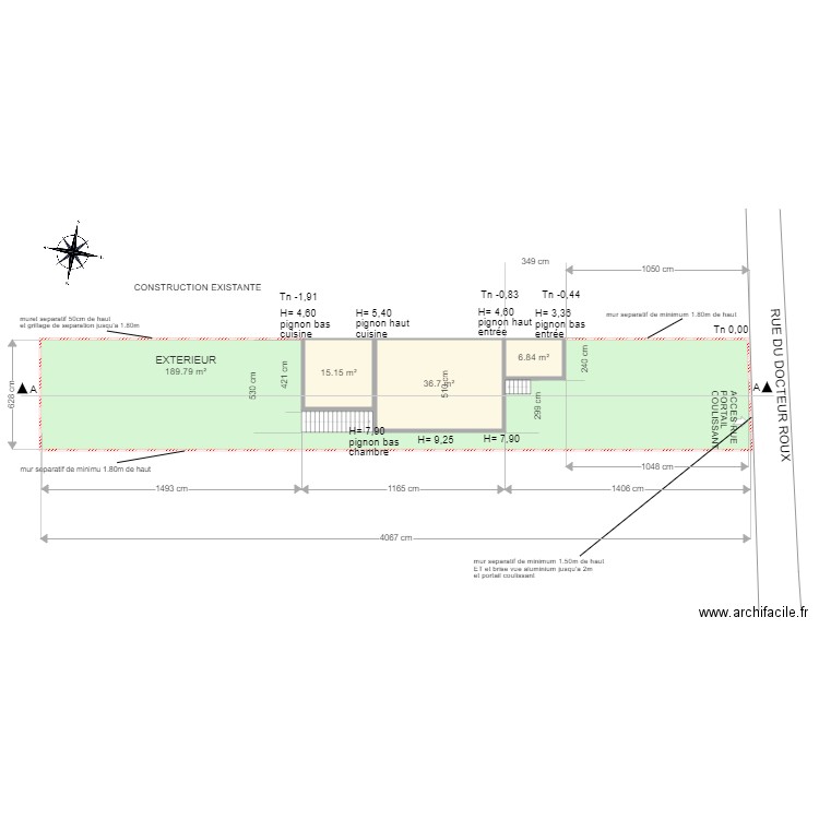 PLAN MASSE 2 0. Plan de 4 pièces et 248 m2