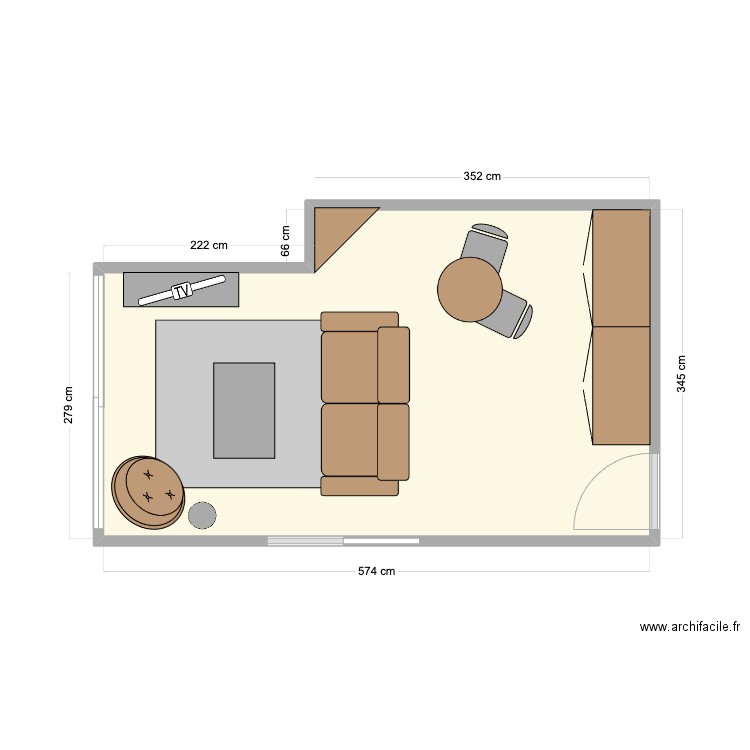 Ingrid. Plan de 1 pièce et 18 m2