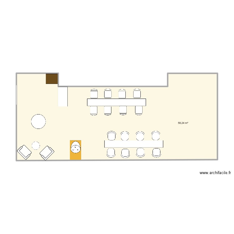 NB17 2022 V4. Plan de 1 pièce et 58 m2