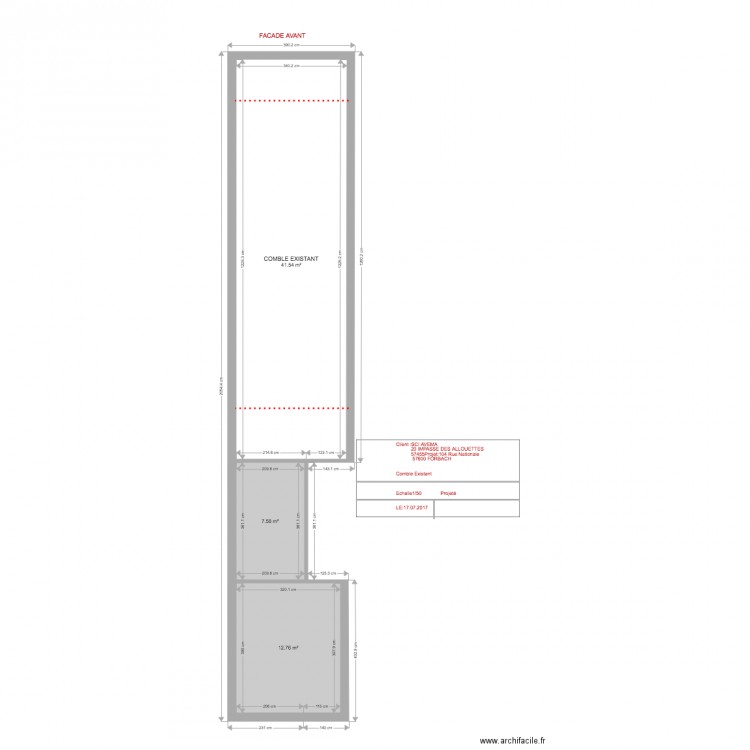 SCI AVEMA COMBLE EXISTANT 2. Plan de 0 pièce et 0 m2