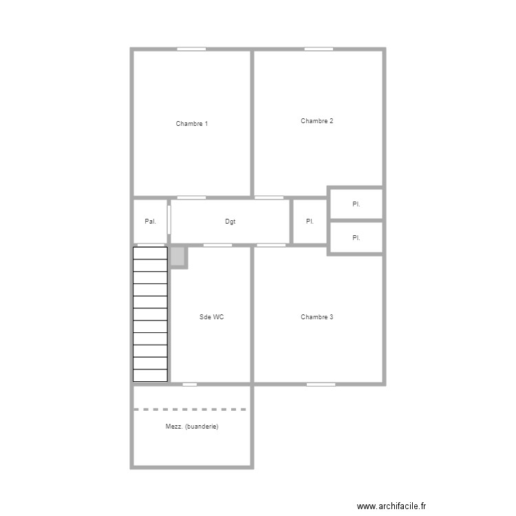 Etage carasco. Plan de 0 pièce et 0 m2