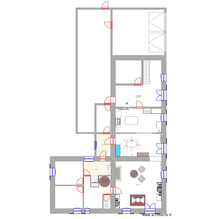 maison La Linais. Plan de 8 pièces et 149 m2