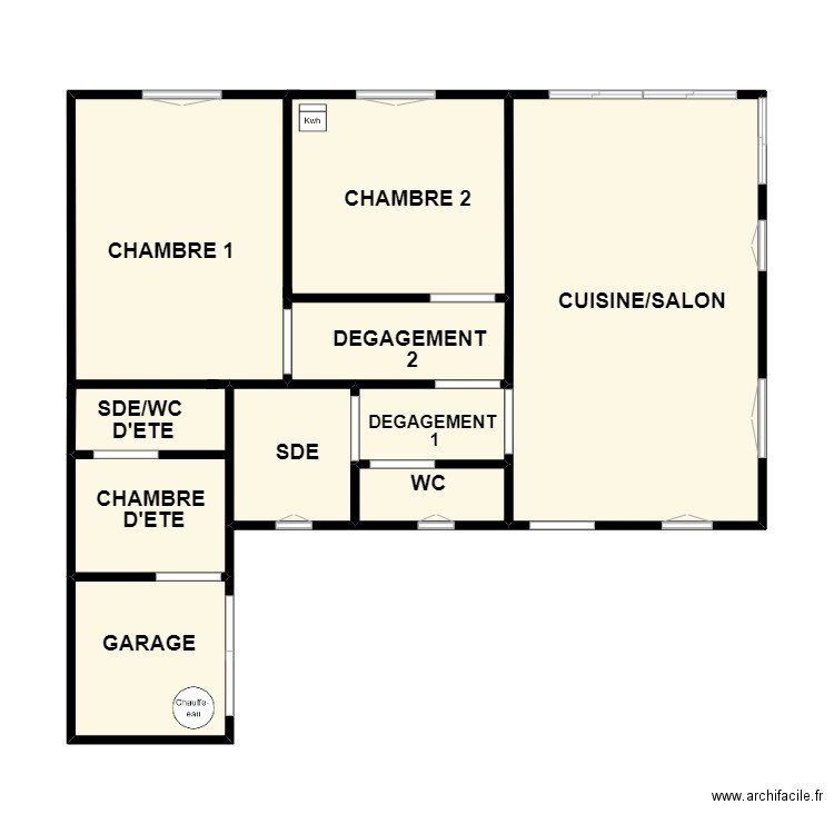 BIOTTEAU. Plan de 8 pièces et 61 m2