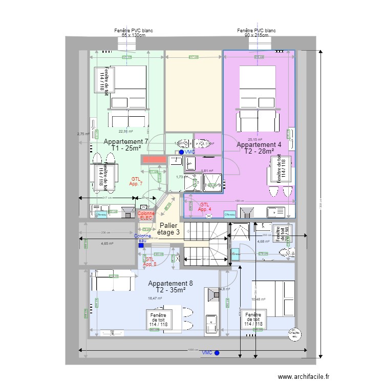 Pasteur Etage 3 f. Plan de 0 pièce et 0 m2