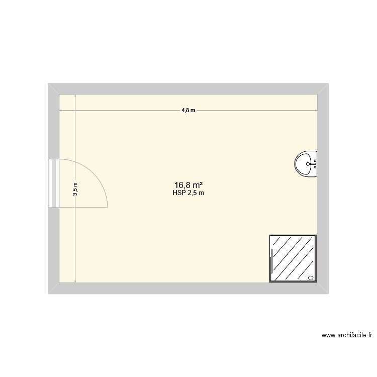 Lea. Plan de 1 pièce et 17 m2