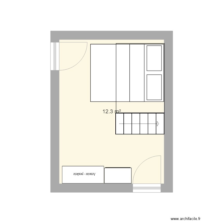 chambre nelly. Plan de 1 pièce et 12 m2