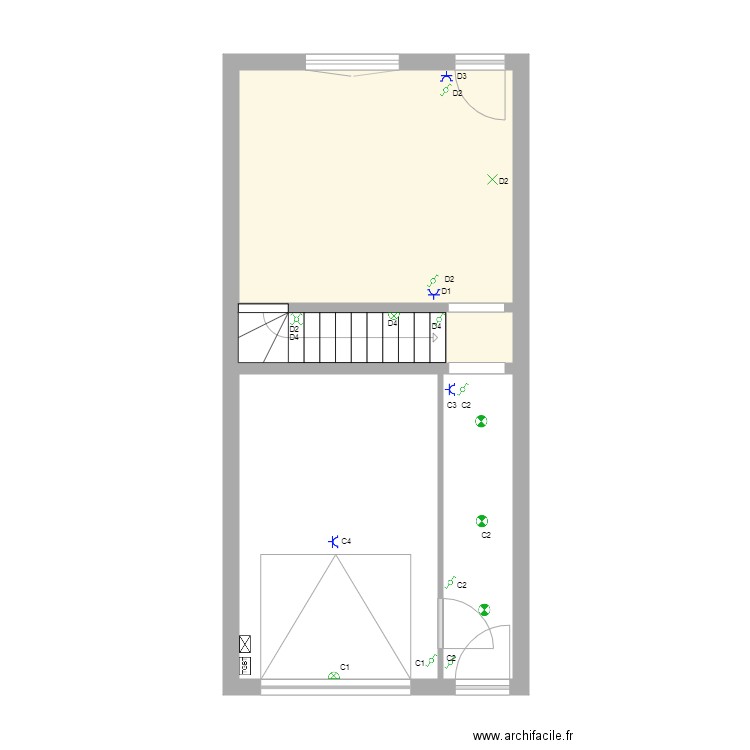 ROMAINRDC. Plan de 3 pièces et 20 m2