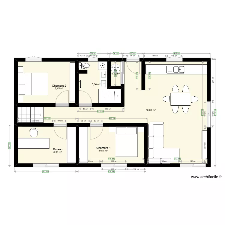 PLAN_MAISON_ISPAGNAC_2ETAGES. Plan de 