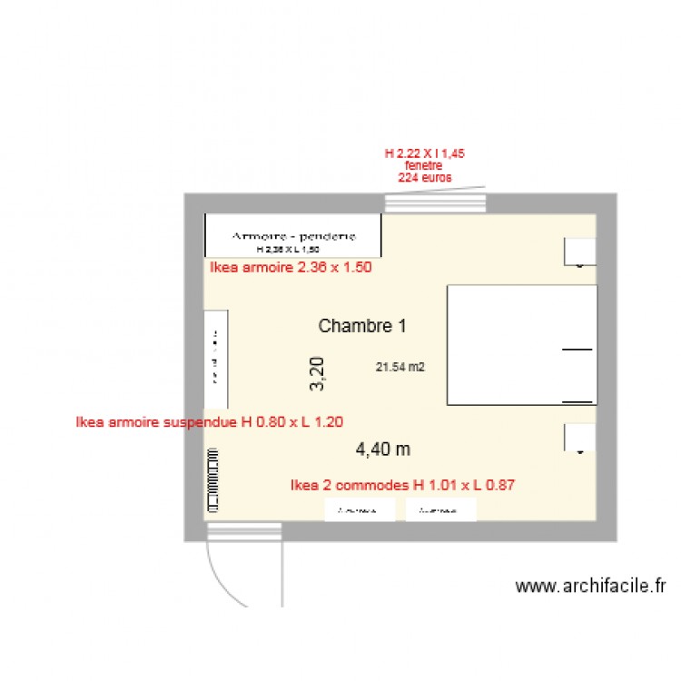 la couette chambre 1. Plan de 0 pièce et 0 m2