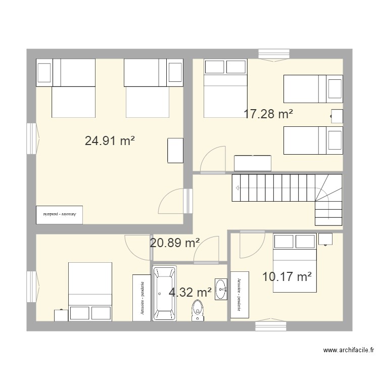 1er étage St Guillaume. Plan de 0 pièce et 0 m2