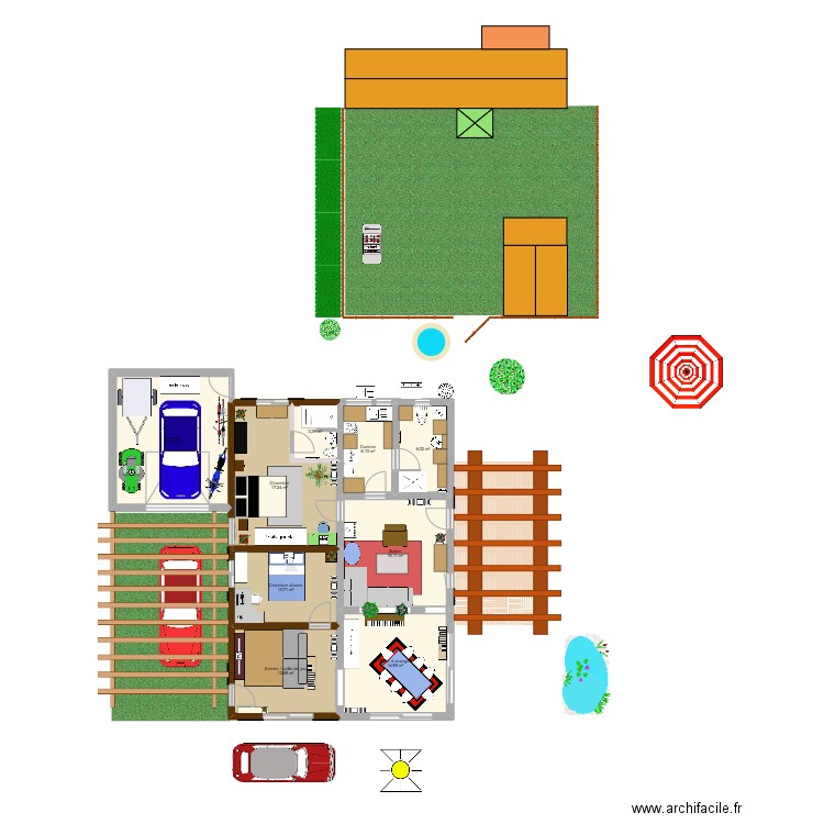 Mauves3. Plan de 9 pièces et 108 m2