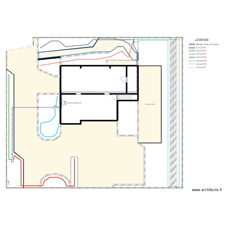 PLAN SOUS SOL  - arrosage. Plan de 20 pièces et 552 m2