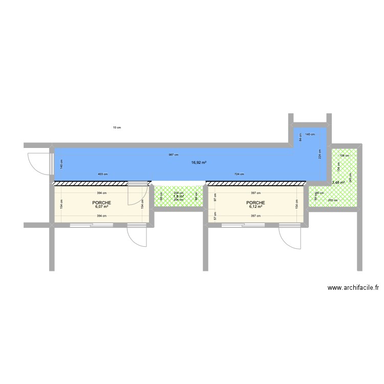 MODIF COURSIVE R+2 / T2. Plan de 5 pièces et 34 m2