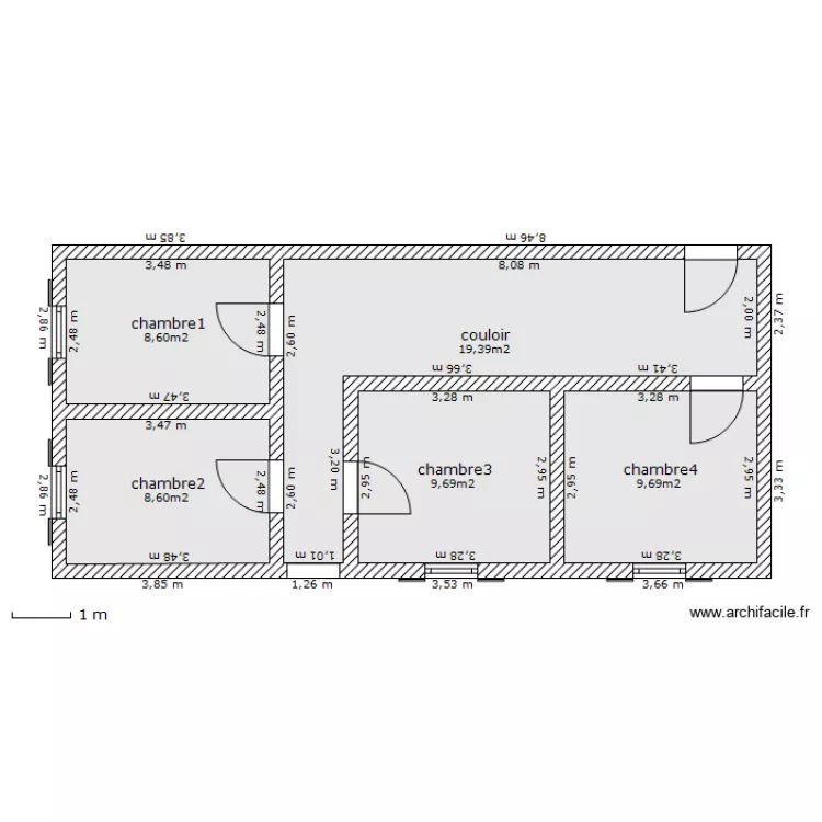 etage du pront. Plan de 