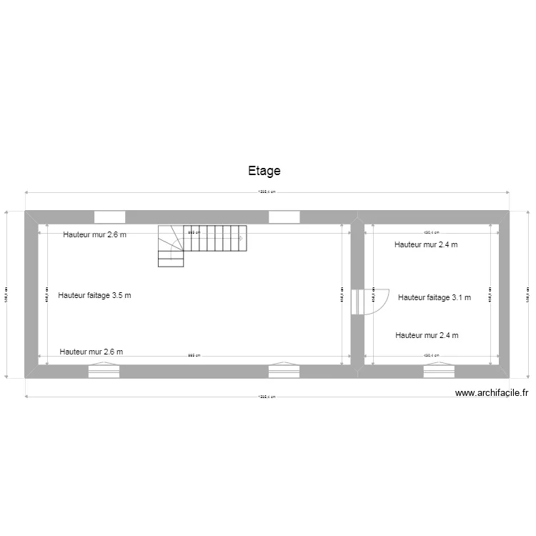&eacute;tage salon et chambre 1. Plan de 