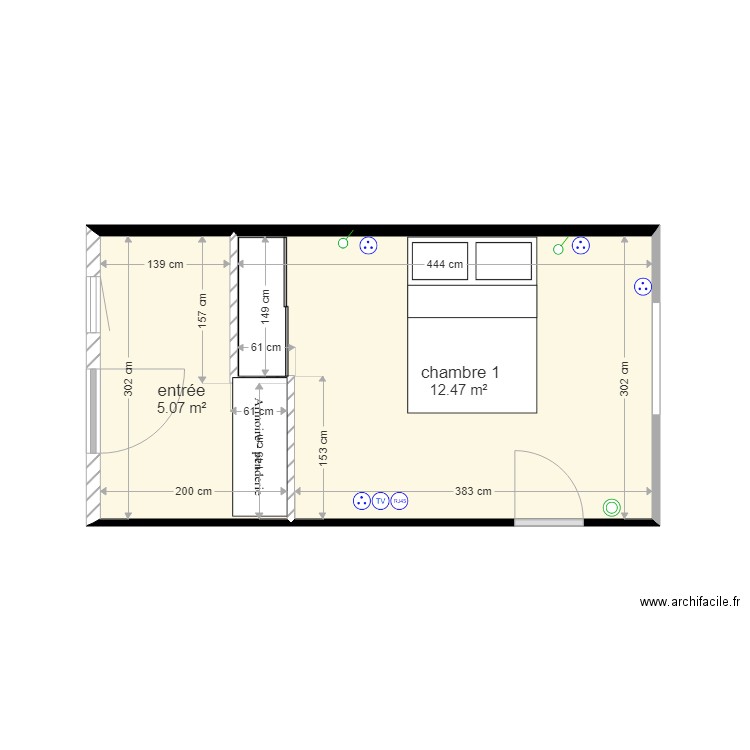 chambre 1. Plan de 0 pièce et 0 m2