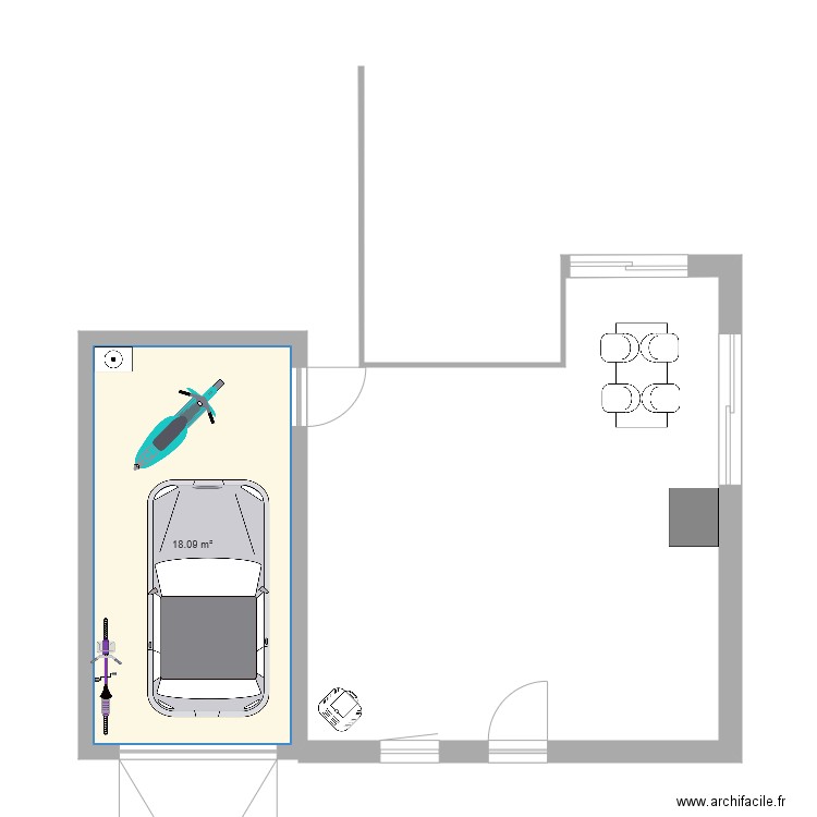 Maison et garage. Plan de 0 pièce et 0 m2