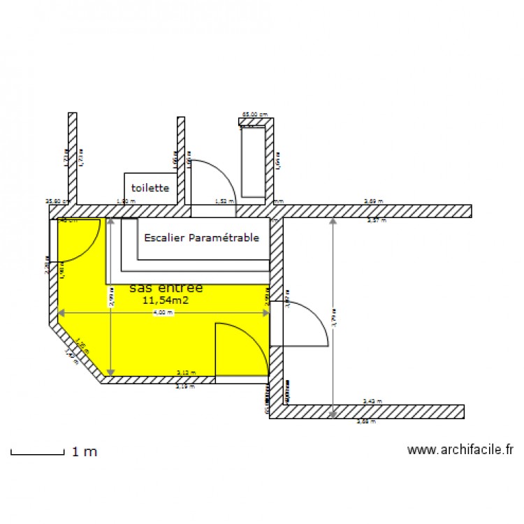 sas d entree maison. Plan de 0 pièce et 0 m2