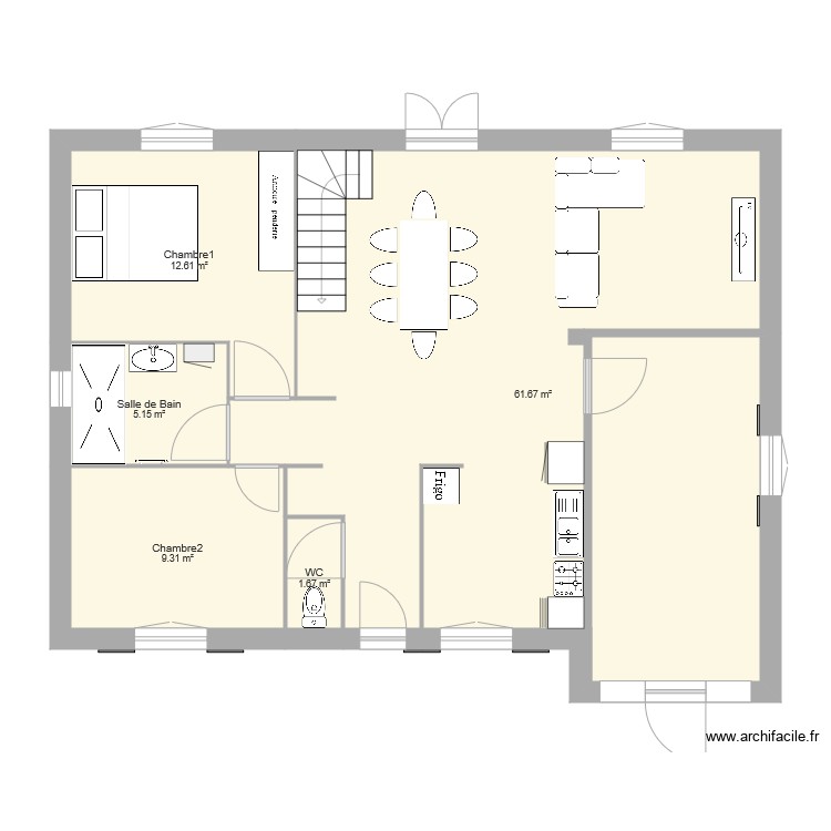 maison meubl&eacute;e. Plan de 0 pièce et 0 m2