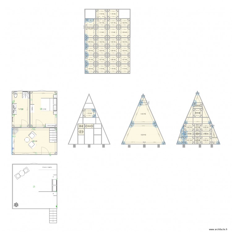 MAHAJANGA 1. Plan de 48 pièces et 91 m2