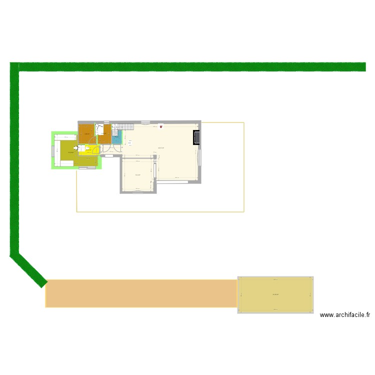 Plan rdc modifié. Plan de 8 pièces et 112 m2