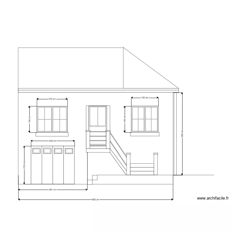 facade existante fernande. Plan de 