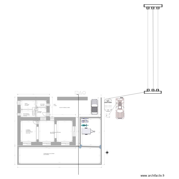 BERGERIE RDC PC 5. Plan de 6 pièces et 184 m2