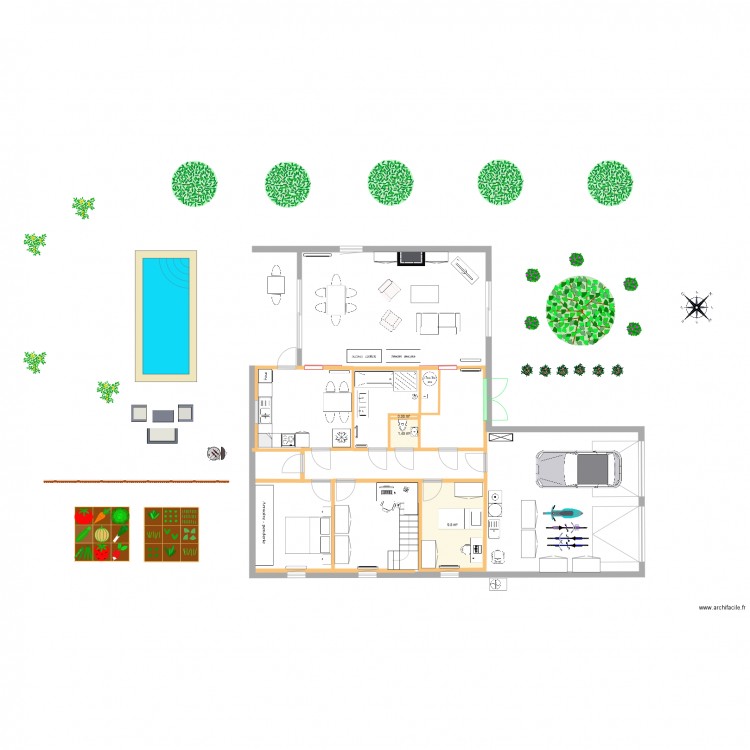 Maison Sem plain pied. Plan de 0 pièce et 0 m2