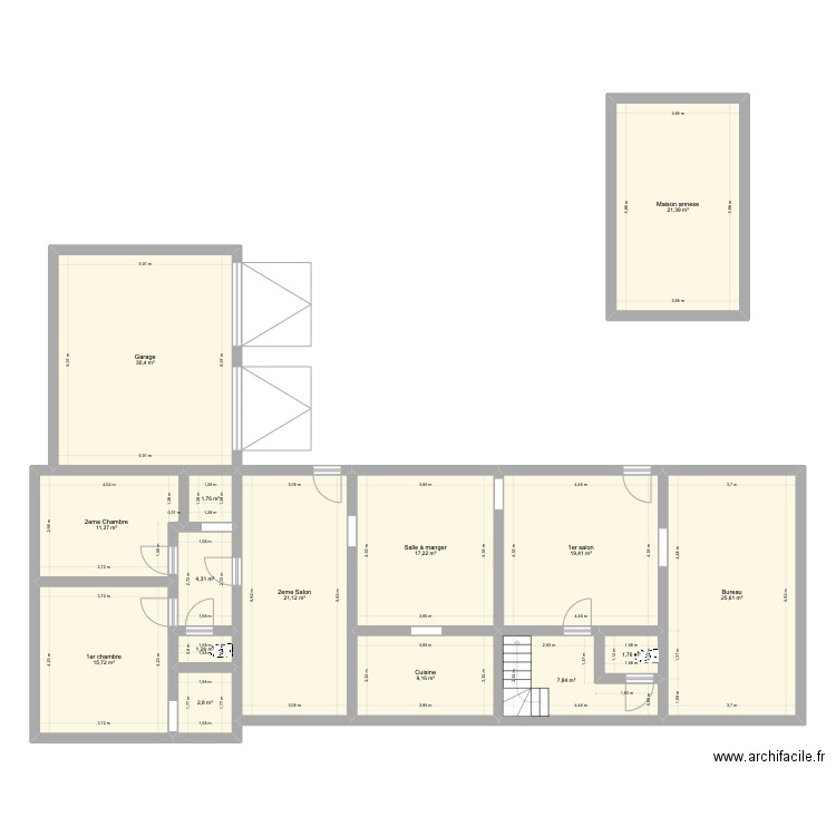 RDC HERNE. Plan de 15 pièces et 191 m2