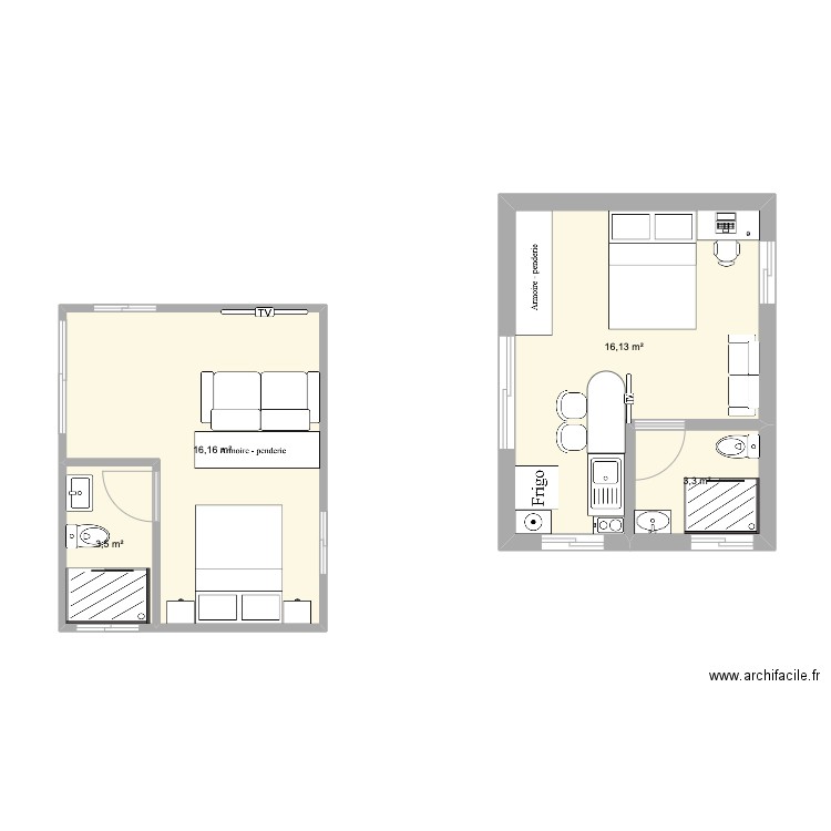 Projet bungalow. Plan de 0 pièce et 0 m2