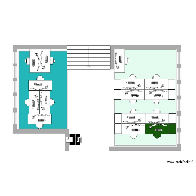 Marché de Masse. Plan de 2 pièces et 43 m2