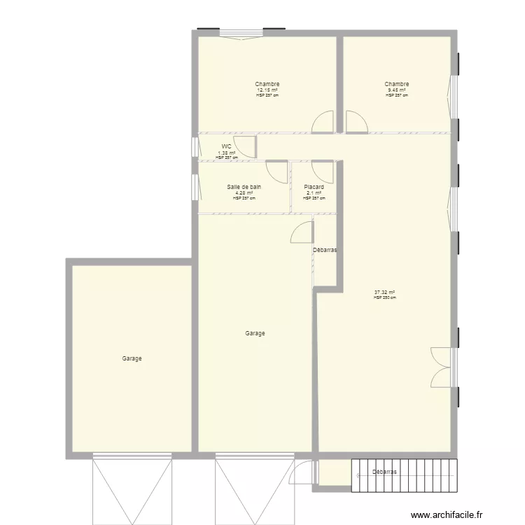 Existant Rez de Chauss&eacute;. Plan de 