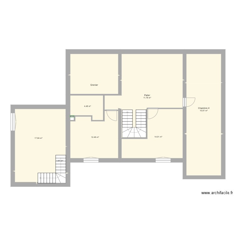 étage corrigé. Plan de 0 pièce et 0 m2