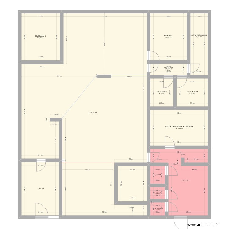 BOUSSU HORNU. Plan de 13 pièces et 252 m2