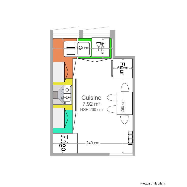 Plan cuisine version 2. Plan de 0 pièce et 0 m2