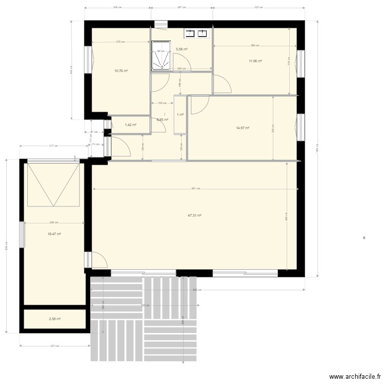 Projet en cours cotations principales. Plan de 0 pièce et 0 m2