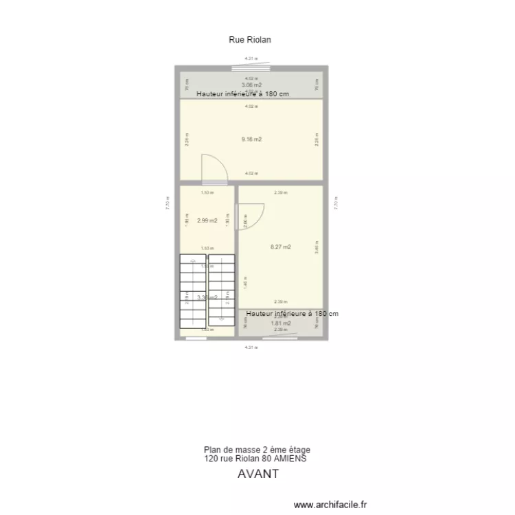 PLAN DE MASSE RIOLAN 2 eme &eacute;tage. Plan de 