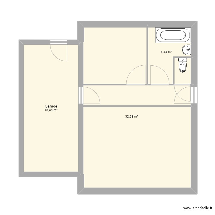 cours de construction. Plan de 4 pièces et 54 m2