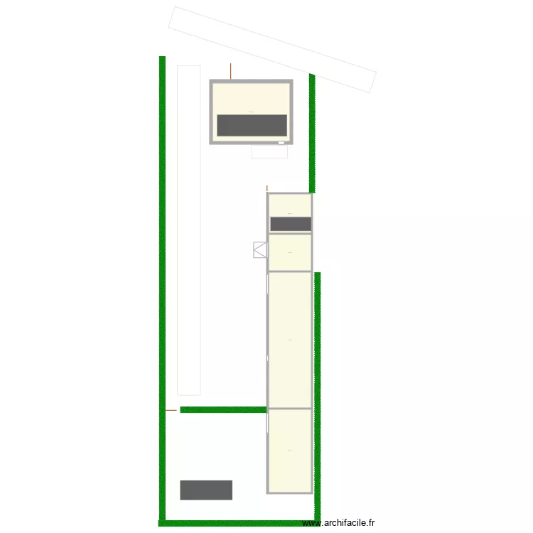 Maison Chatillon + grange panneaux et mobil home. Plan de 