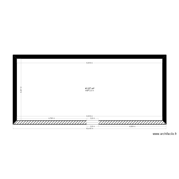 M50. Plan de 1 pièce et 42 m2