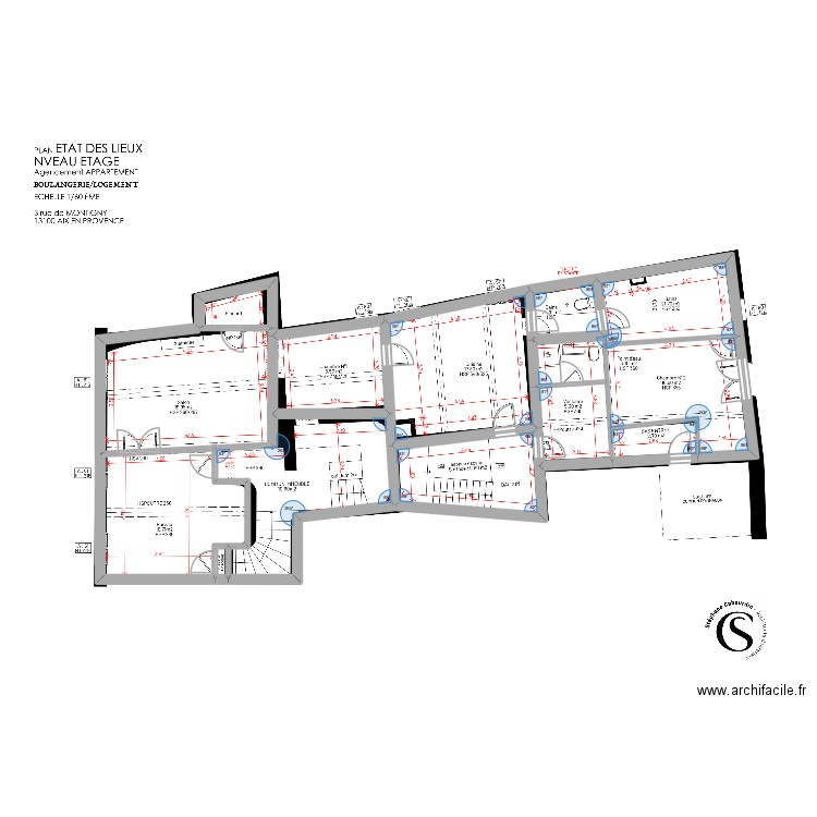 Montigny. Plan de 14 pièces et 132 m2