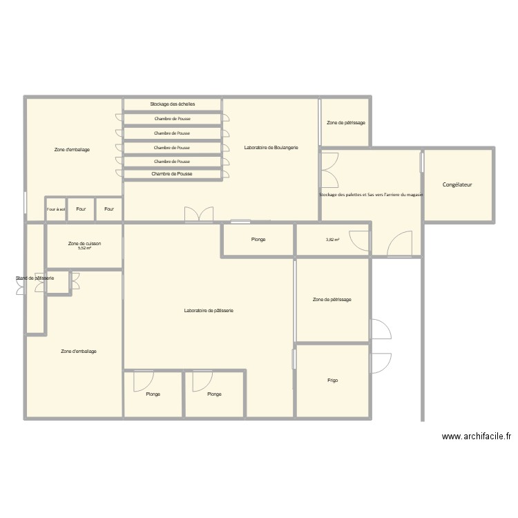 Laboratoire Leclerc St-Amand . Plan de 25 pièces et 187 m2