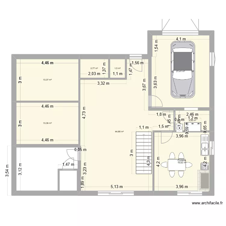 Castel am&eacute;nagement2. Plan de 8 pièces et 117 m²