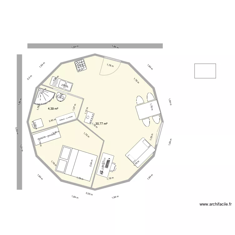 yourte martin. Plan de 